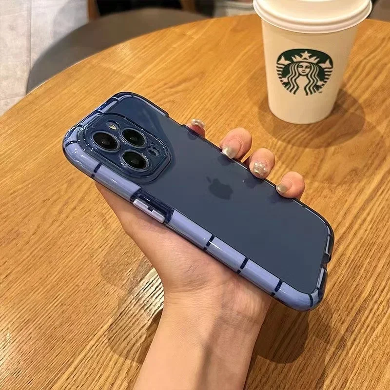Capa Para Celular (azuis, Para Iphone 12 Pro Max) À Prova De Choque Com Moldura Transparente Que Brilha No Escuro.