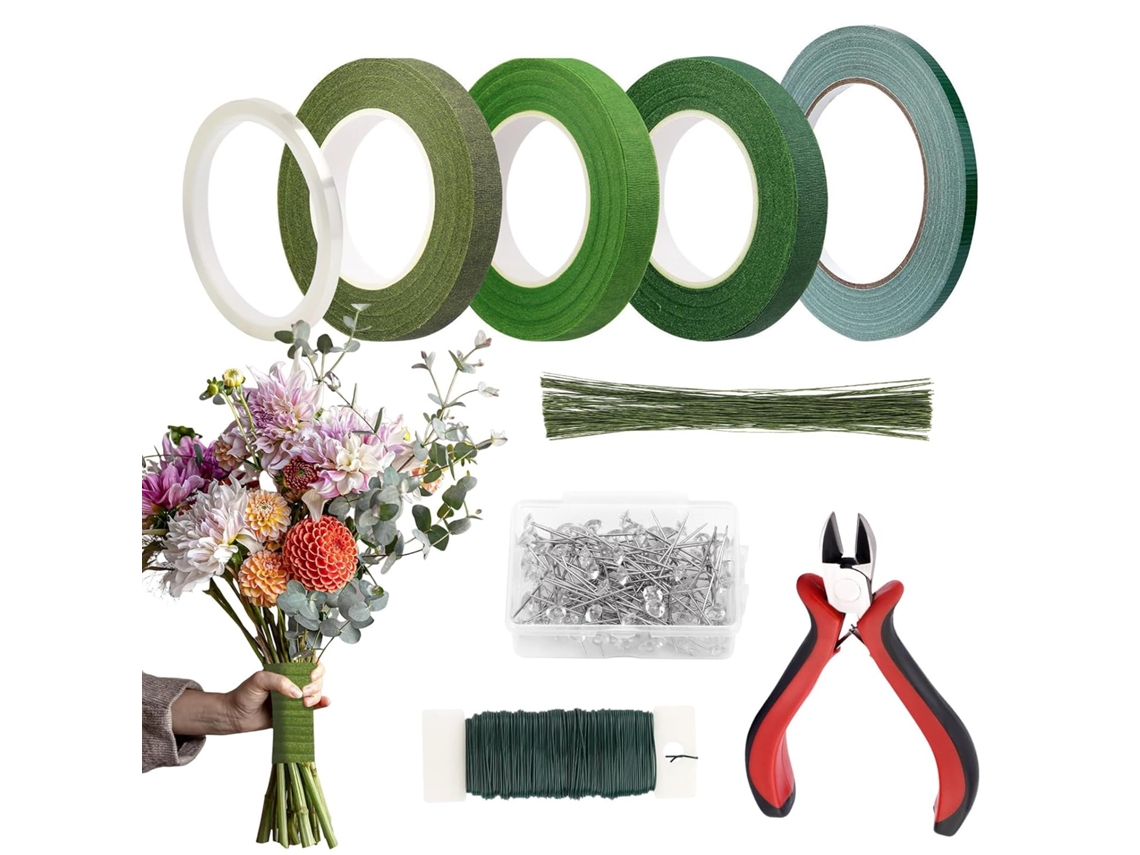 Fita Adesiva Para Floristas, Fita Crepe Verde, Suprimentos Para Arranjos Florais, Fita Floral, Rolo Gokoco