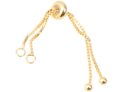 Extensor De Corrente Ajustável Nuobesty Com Contas E Argola Para Fabricação De Joias, Dourado.