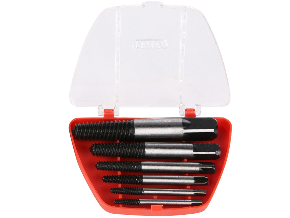 Extractor De Parafusos Quebrados E Ferramenta De Remoção De Parafusos Danificados, Conjunto De 6 Peças De Extractor De Parafusos Com Broca