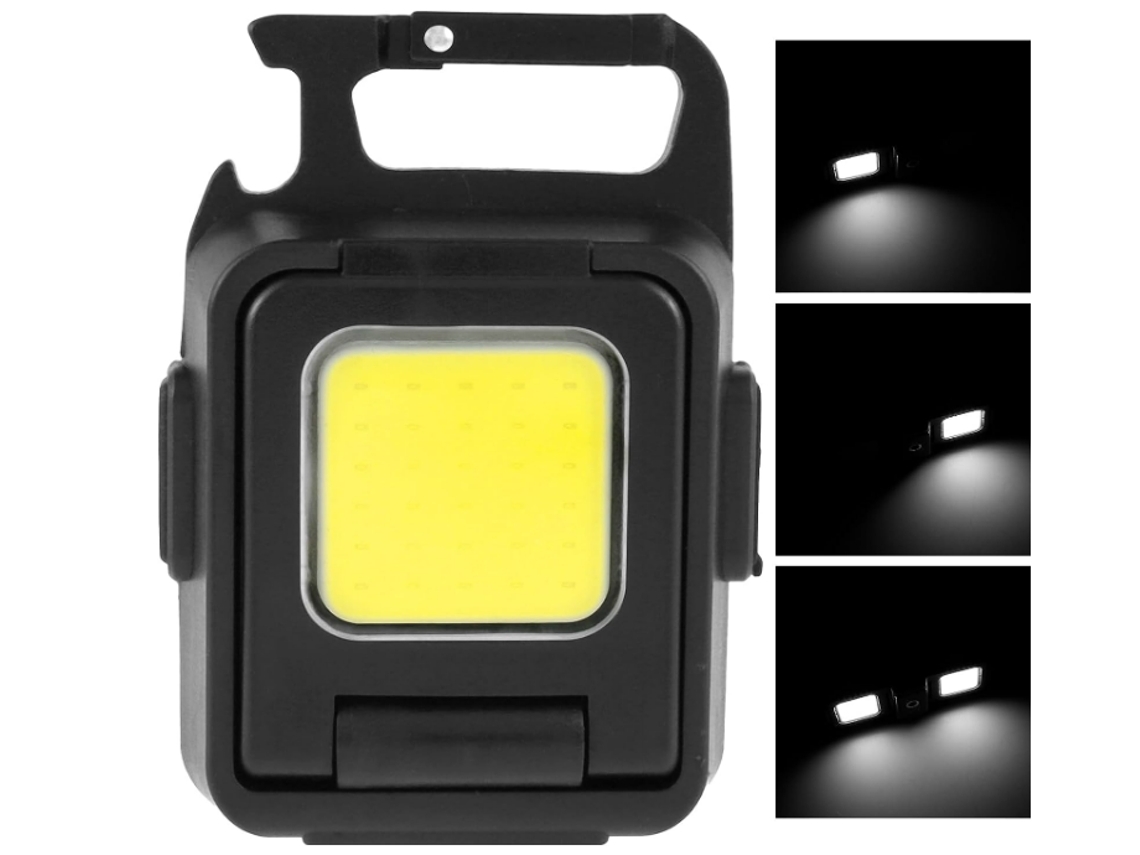 Mini Lanterna Pequena Tocha Cob 1000 Lumens Brilhante Recarregável Chaveiro Lanternas Preto Yunzii