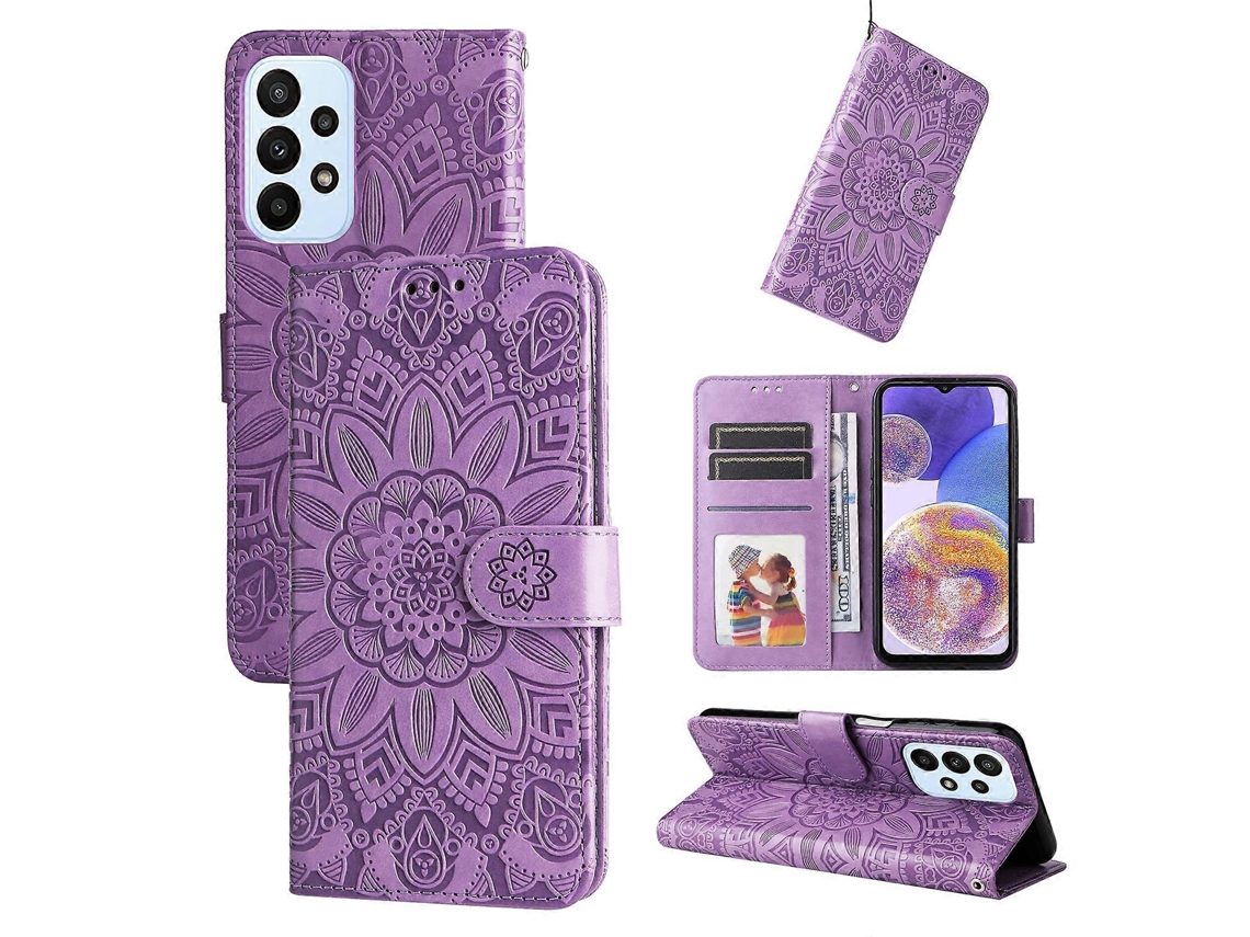Capa De Celular De Couro Com Estampa De Girassol Para Samsung Galaxy A23 4g/5g / M23 5g / F23 5g