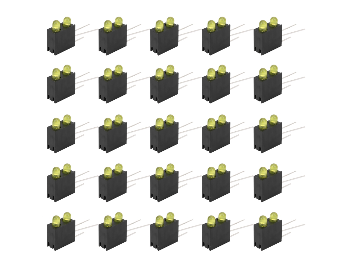 Lâmpada Led Duplo Buraco 3mm Amarela Industrial