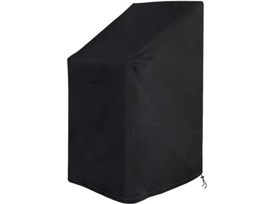ZT12244-YANGBAGA Capa protetora para cadeira de jardim empilhável à prova dágua com cabo integrado 420D Oxford preto 65 x 65 x YWEI