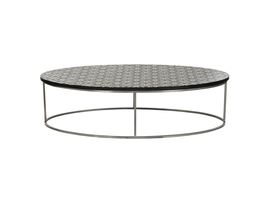 Mesa de Centro Artesanal com Incrustações de Osso, 150x80x40cm ALEXANDRA HOUSE LIVING