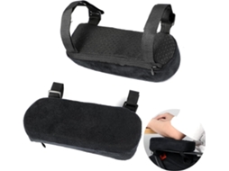 Apoios Braço Cadeira Escritório Conjunto 2 Peças Almofadas Cotovelo Espuma Viscoelástica Ergonomia Avançada Preto