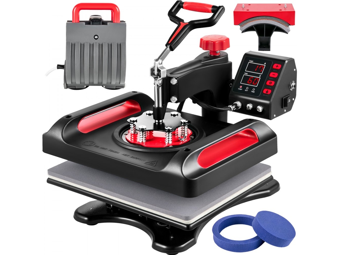 Prensa Térmica 5 Em 1 1000w Com Base 29x38cm Para Têxteis, Canecas E Bonés Tekmaquinas