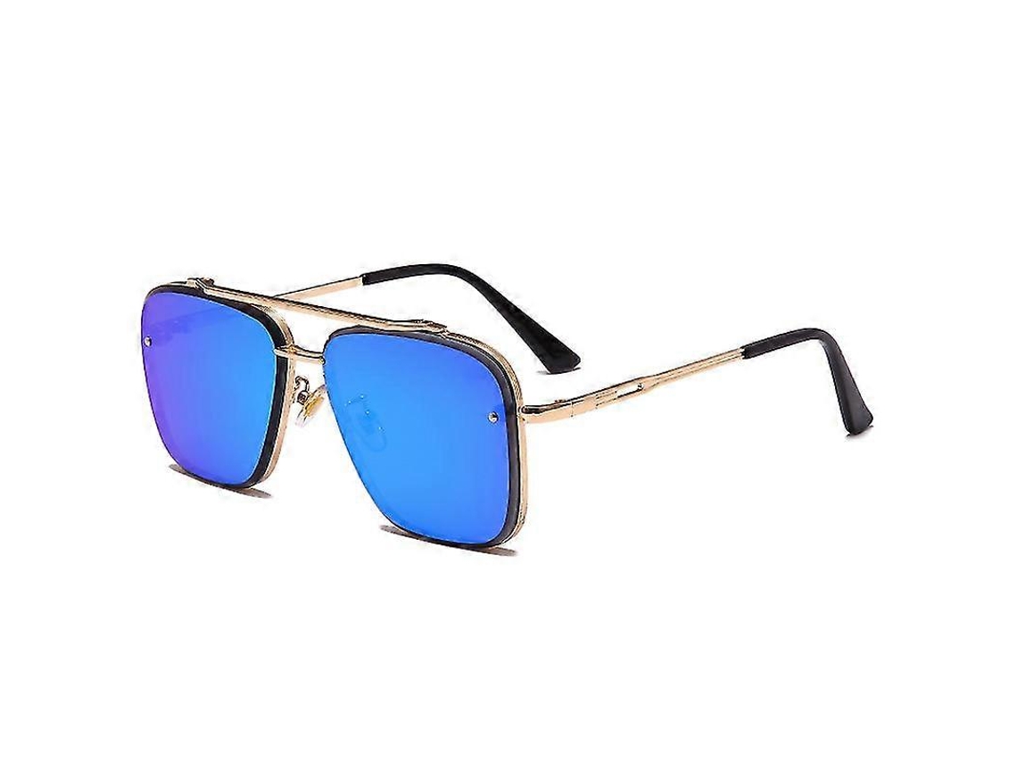 Óculos De Sol Masculinos Estilosos E Estilosos Para Dirigir, Estilo Verão, Gradiente Marrom, Vintage, Óculos De Piloto, Punk, Azul