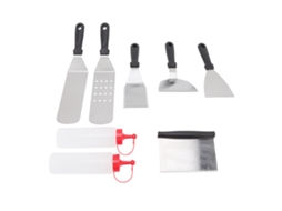 Conjunto de Espátulas de Frigideira 6pcs com 2 Frascos Aço Inoxidável para Churrasco Casa S/MARCA