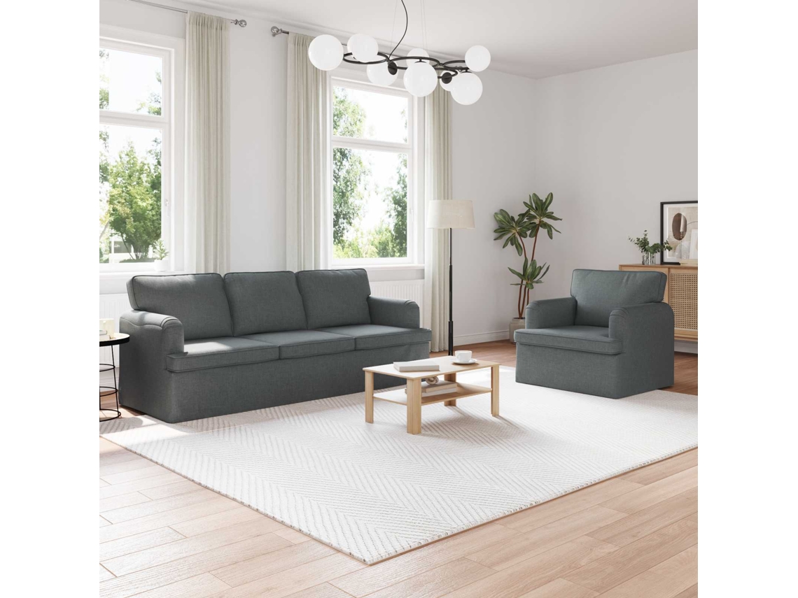 Vidaxl Conjunto De Sofás 2 Unid. Cinza Escuro Tecido