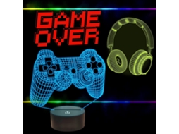 Lâmpada Pixel Game Over com Ilusão de Gamepad, Luz Noturna 3d BRILVIBERA (3 Peças)