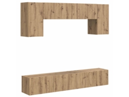 Conjunto de 5 Móveis para TV de Parede Carvalho Sonoma MAISON EXCLUSIVE