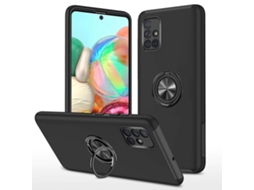 Para Samsung Galaxy A71 4g Pc Capa Protetora Magnética Tpu À Prova De Choque Com Suporte De Anel Invisível