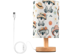 Luminária De Mesa Mnsruu Para Quarto, Sala De Estar, Coala Usando Chapéu, Luminárias De Cabeceira Com Portas