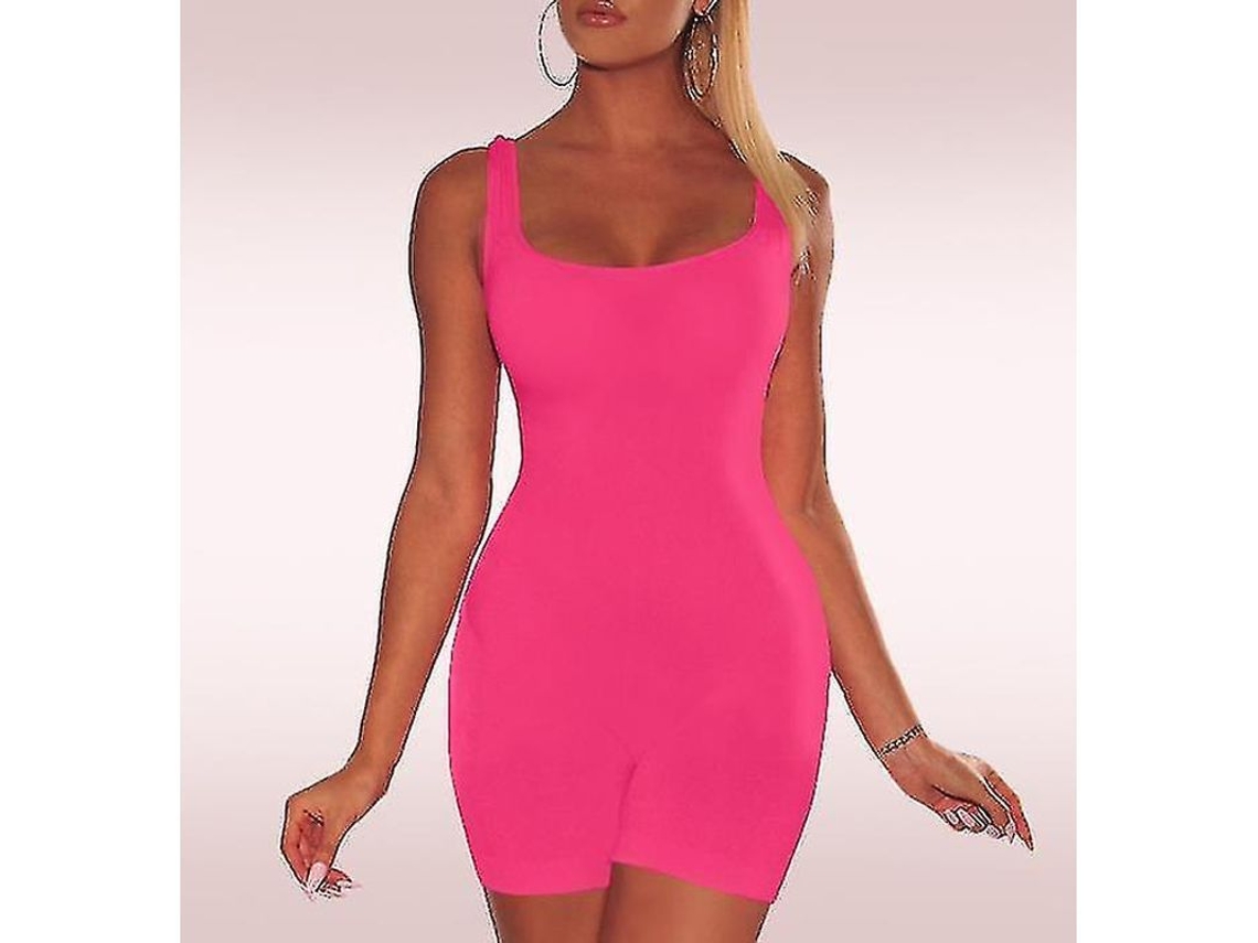 2026 jumpsuit Negro Claro Mujer Sin Mangas Tank Shorts Monos Color Sólido Bangniweigou Talla S XL