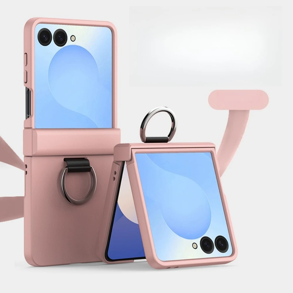 (rosa, Galaxy Z Flip 8) Capa Rígida De Policarbonato Com Anel, Proteção Da Dobradiça Central, À Prova De Choque E Resistente A Quedas