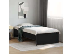 Vidaxl Estrutura De Cama 90x190 Cm Derivados De Madeira E Metal Preto