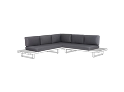 Conjunto De Capas Para Almofadas De Exterior Beliani Mykonos De Poliéster Cinzento 136x75x11