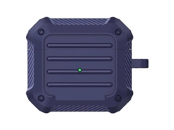 Fones De Ouvido Sem Fio À Prova De Choque Em Fibra De Carbono, Capa Protetora De Tpu Para Airpods 3, Azul Ushion