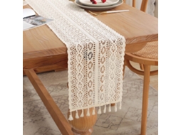 Caminho De Mesa Boho Em Linho Rústico Com Borlas - Runner De Macramé Para Decoração De Casamento E Quarto