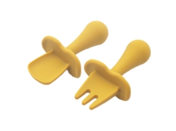 Utensílios para Bebés e Crianças para Auto-Alimentação Conjunto de Colher e Garfo para Desmame Guiado NEVEANCE