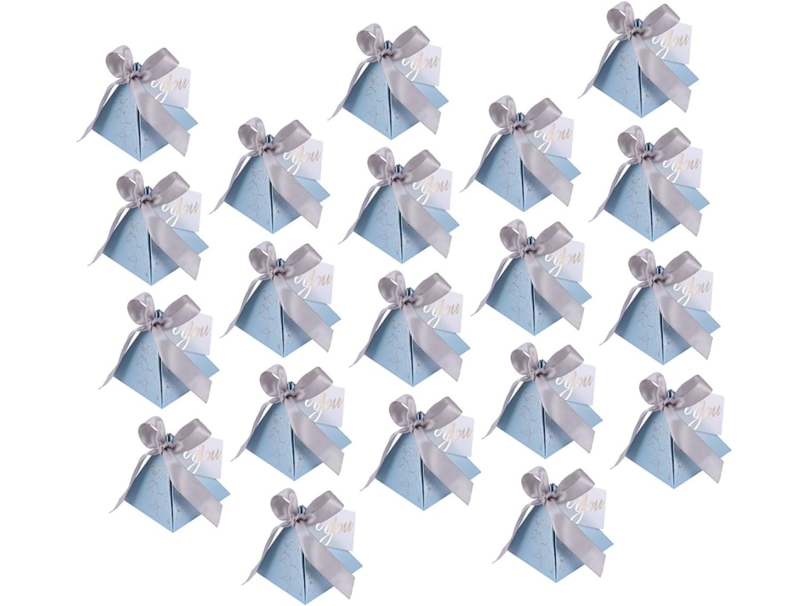 Caixas De Doces Em Formato Pirâmide, De Papel Azul Fosco, 20 Unidades, Ideais Para Festas E Casamentos Tamanho Pequeno