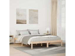 Vidaxl Cama Extra Longa Sem Colchão 160x220 Cm Madeira De Pinho Maciça