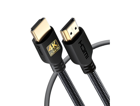 POWERBEAR Cabo HDMI 4K 2m de Alta Velocidade Trançado em Nylon e Conectores de Ouro 4K @ 60Hz Ultra HD 2K 1080P ARC e Classificado CL3 para o
