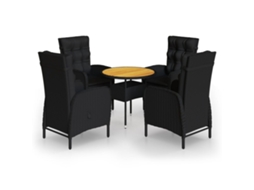 Bistro Set, Bistro Sets Vidaxl Preto Rattan / Vime (ø 80 Cm Table)