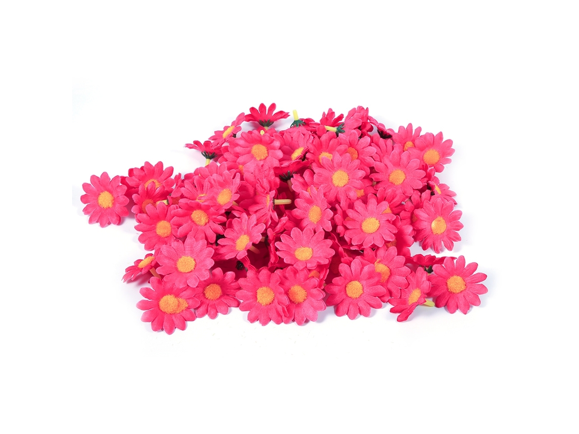 100 Cabezas De Flores Artificiales Margarita Daisy Gerbera Rojo Rosa Para Decoración De Bodas Y Fiestas