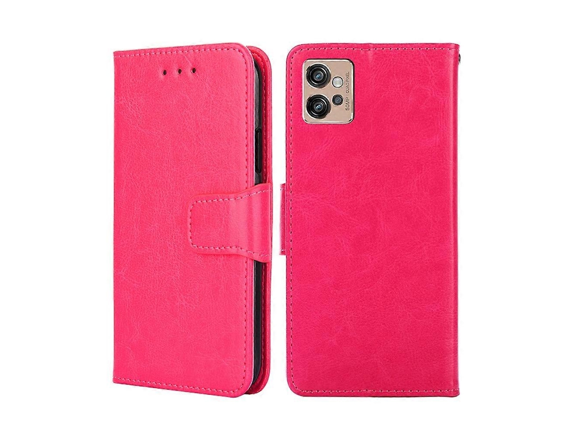 Capa De Couro Com Textura De Cristal Para Motorola Moto G32 4g