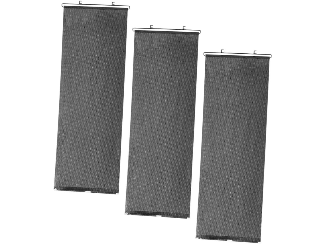 Conjunto De 3 Protetores Solares Retráteis Para Janelas De Carro Em Pvc E Metal.