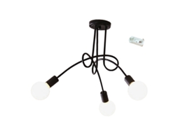 Rebe-lâmpada De Teto Moderna Candelabro De Ferro Forjado Industrial Com Luz De 3 Cores Para Estúdio, Quarto E Sala 110v