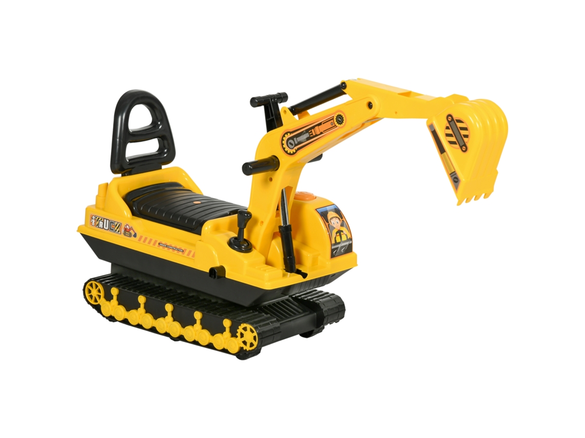 Escavadora Sem Pedai Pp E Abs Cor Amarelo 78x24x58,5 Cm Homcom
