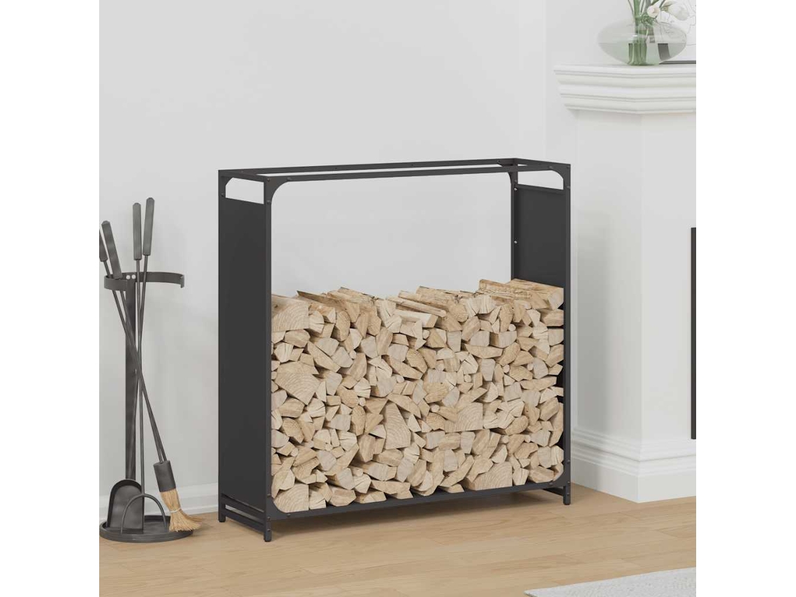 Vidaxl Suporte Para Lenha 90x28x90 Cm Aço Laminado A Frio Preto