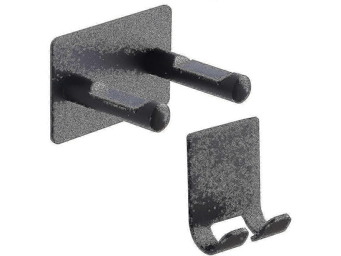 Suporte Para Secador De Cabelo Em Alumínio -no Punch Space, Preto, Conjunto Com 2 Unidades