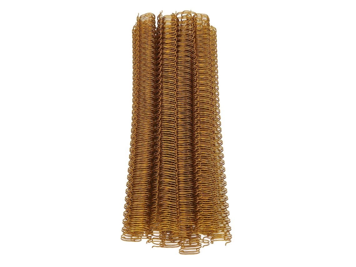 Espiral para encadernação com 34 argolas, proporção 3:1, 14,3 mm, dourada, 120 folhas A4.