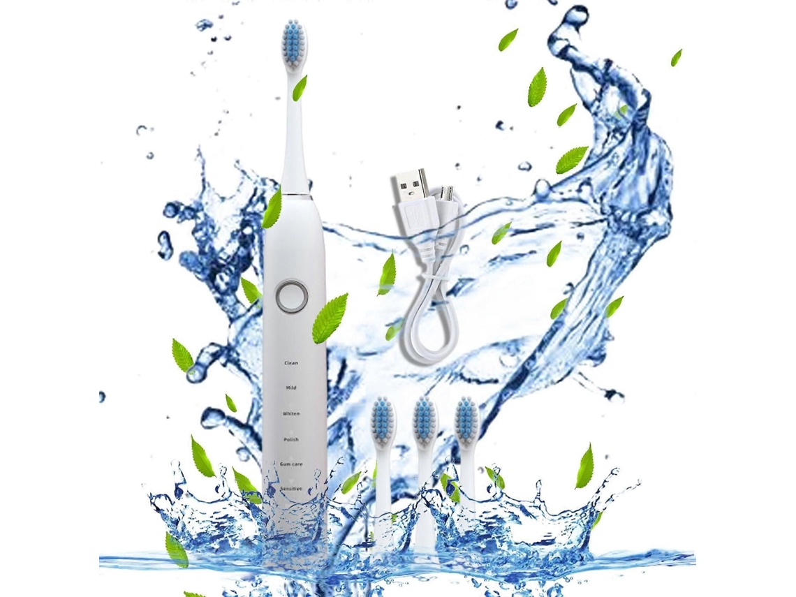Escova De Dentes Elétrica Com 4 Cabeças De Escova, 6 Modos De Limpeza, À Prova D'água Ipx7 - Escova De Dentes Elétrica Recém-atualizada, Maior Vi