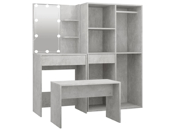 Dressing Table Set With Led, Dressing Table Sets With Leds Vidaxl Cinzeto Madeira Processada (n/a)