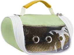 Gaiola De Viagem Para Pássaros, Transparente E Ventilada, Para Papagaios Pequenos. Bolsa De Transporte Leve E Dobrável Com Bolso Lateral Verde