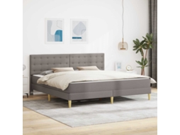 Vidaxl Estrutura De Cama Com Colchão Cinzento-acastanhado 200 X 200 Cm