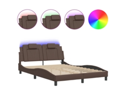 Bed Frame, Bed Frames Vidaxl Marrom Couro Artificial (120 X 200 Cm)