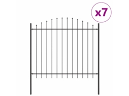 Conjunto 7 Barreira De Jardim Vidaxl Cinzento Aço Revestido A Pó (170 X 190 Cm)