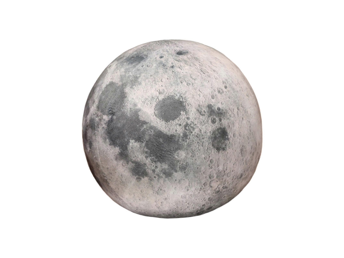 Pelúcia Planeta Lua Cinza, Macia, Decoração, 27cm