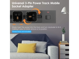 Tomada de Trilho Universal YURU adaptador móvel para trilho elétrico com instalação fácil