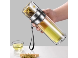 Garrafa De Água De Vidro De Parede Dupla De 14 Onças Para Chá E Caneca De Viagem Portátil Com Separação De Água E Infusor De Chá Brilvibera