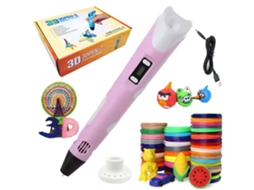 3D Caneta Impressão Inteligente 3Dblb para Brinquedos para Crianças 5M X 10 Cores Pla/Abs-Rosa