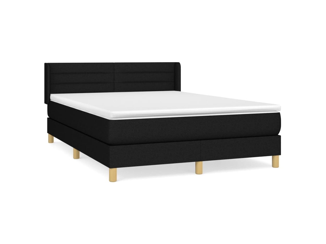 Cama com Molas/colchão 140x190 Cm Tecido Preto MAISON EXCLUSIVE