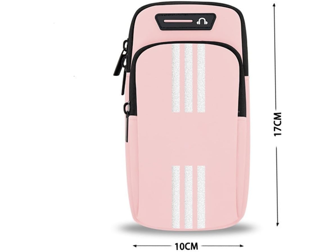 Braçadeira Para Celular Com Entrada Para Fone De Ouvido E Dois Bolsos (azul)