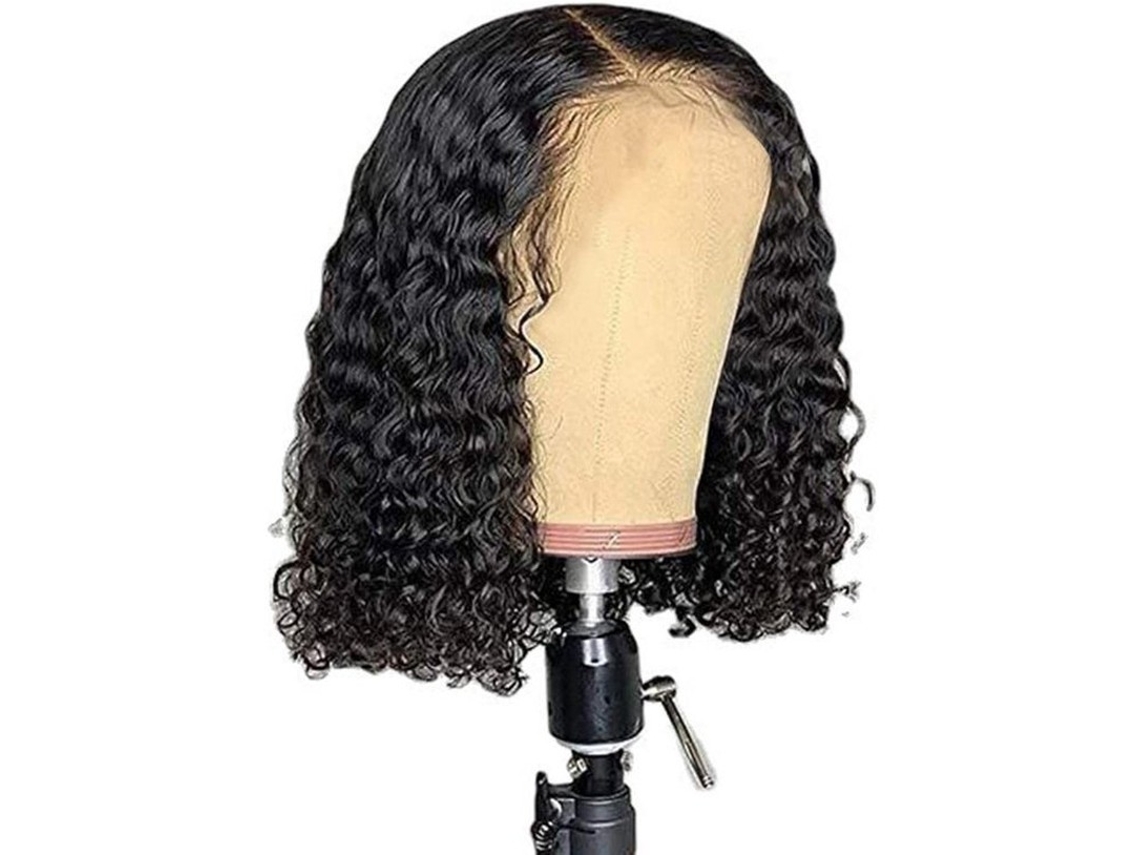 Bob Pruik 14 Polegadas - Cabelo Humano - Preto - Ondulado - Densidade Natural 150%